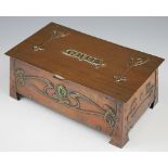 An Art Nouveau copper 'Bridge' box, in Archibald Knox style,