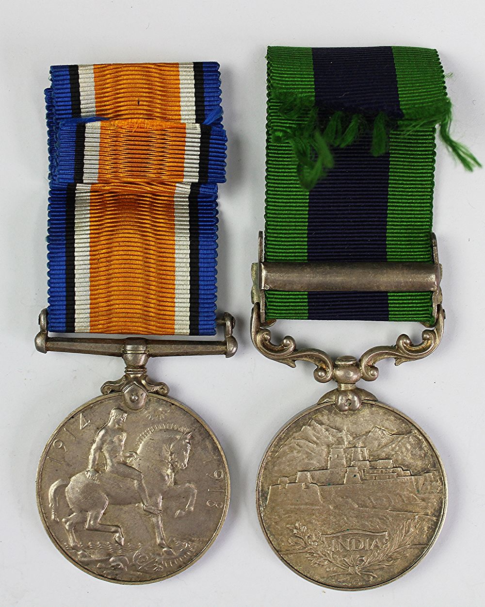 A World War One British War Medal and India General Service Medal 1909 pair to Lieut C. E. - Image 2 of 5