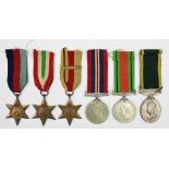 A World War Two medal group of six to T/81122 Sjt A. H. R. Julian R.A.S.