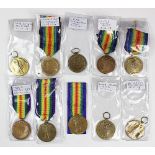 Ten World War I Victory Medals, comprising, S4-122331 Sjt R, J, Oram A.D.C; S-12474 Pte J. Porter R.