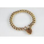 A 9ct gold hollow curb link bracelet,