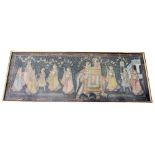 Indian School, Watercolour on textile, Processional march, 40.