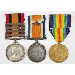 A Queen South Africa and World War 1 group of three to 2 Tpr J. Ashwell, Kitchiner's F.