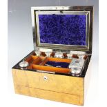 A Victorian burr walnut vanity box,
