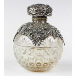 A Victorian silver mounted scent bottle, Henry Mathews, Birmingham 1899,