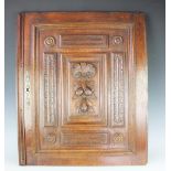 A pair of late 19th century French Brereton carved oak door panels,