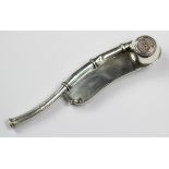 A George V silver Bosun's whistle, Haseler Brothers, Chester 1912,