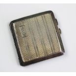 A George V Art Deco silver cigarette case, W T Wiseman, Birmingham 1929,