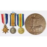 A World War One trio and death plaque to 17118Pte J. Mandley N. Staffs.