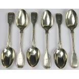 A set of six silver fiddle and thread pattern spoons, Holland, Aldwinckle & Slater, London 1903,