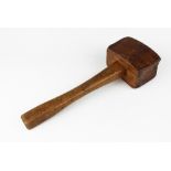 A 19th century G.Evanson wooden mallet, stamped 'G.