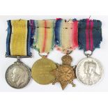 A World War One medal group of four to 11311 Pte C. Hullock H. L.