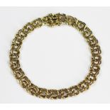 A yellow metal fancy link bracelet,