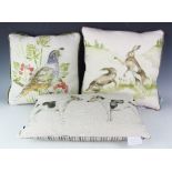 Three assorted Voyage Maison cushions to include; boxing hares,