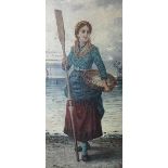 G Prior (late 19th century Continental School), Pair of oils on canvas, Maidens gathering fish,