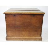 A 19th century oak silver chest of large proportions, with internal tray,