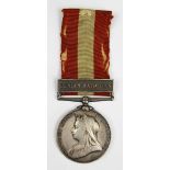 A Canada General Service Medal 1866-1870 to 1501 Gr J. Steele, R.A.