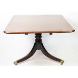 A 19th century mahogany breakfast table, the rectangular top with a moulded edge,