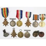 Two World War I trios, comprising 1914-15 Star, BWM and VM, to 9135 Pte S. Spence A.
