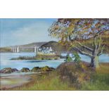 Jill Mickle, Oil on board, The Menai Bridge Anglesey, Signed and dated '83', 39cm x 59.