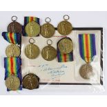 Eleven World War I Victory Medals, comprising, 46716 Pte T. Gilson Welsh R; 33176 Pte S.