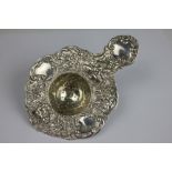 A continental silver strainer, import mark for Chester,