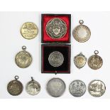 Three World War One silver medallions,