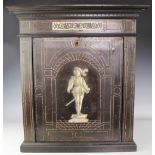 A 19th century Spanish / Italian ivory inlaid ebonised writing cabinet,