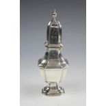 A George VI silver sugar caster, William Hutton & Sons Ltd, Sheffield 1938,