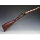 A 19th century Nepalese flint lock musket, three band Enfield style, c1840's,