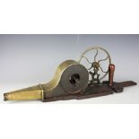 A 19th century brass mounted mahogany mechanical bellows,