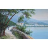 Gianni - Italian School, Pair of gouache, Italian lake scenes, Signed, 30cm x 47cm,