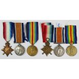 Two World War I trios, comprising 1914-15 Star, BWM and VM, to 19189 Pte H. W.