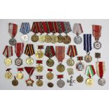 A Russian medal group of six, including a Soviet 30 year service medal, and a CCCP enamel medal,