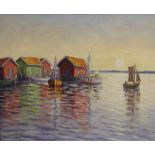 Lundh (late 20th century Swedish School), Oil on canvas,