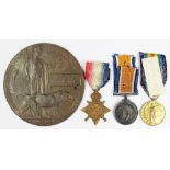 A World War One trio and death plaque to S-1478 Pte F. S. E.