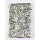 A Victorian silver calling card case, Nathaniel Mills, Birmingham 1850, of moulded rectangular form,