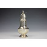 A silver sugar caster, A Chick & Sons Ltd, London 1964, with urn moulded finial, 5.