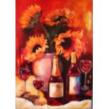 Helga Ruiterman (Contemporary) Oil on canvas, Tuscali table, Signed lower right 'Marielle',