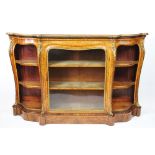 A Victorian burr walnut serpentine credenza,