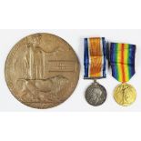 A World War One pair and death plaque to 23115 A. Sjt N.