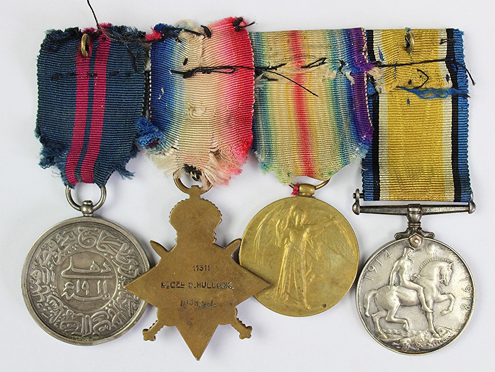 A World War One medal group of four to 11311 Pte C. Hullock H. L. - Image 2 of 9