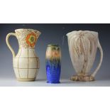 A Ruskin vase, the cylindrical vase with an allover high fired drip glaze,