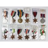 A matched set of twelve World War I and World War II medals, comprising 1914/15 Star, BWM, VM, to D.