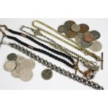 A selection of assorted jewellery, to include; a silver decorative albertina,