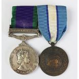 A General Service Medal 1962 and UN Medal pair to 24269260 KGSM J.