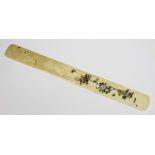 A Japanese Meiji period (1868-1912) shibayama inlaid ivory page turner,