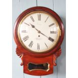 A 19th century mahogany fusee drop dial wall clock,