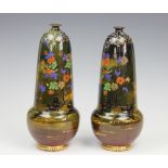A pair of Thomas Forester vases, each of acorn shape,
