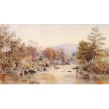 Attributed to E A Winterbottom (19th century), Watercolour on paper, Rural riverscape,